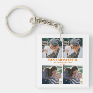 Beat Mum Ever Custom 4 photo Collage   Keychain