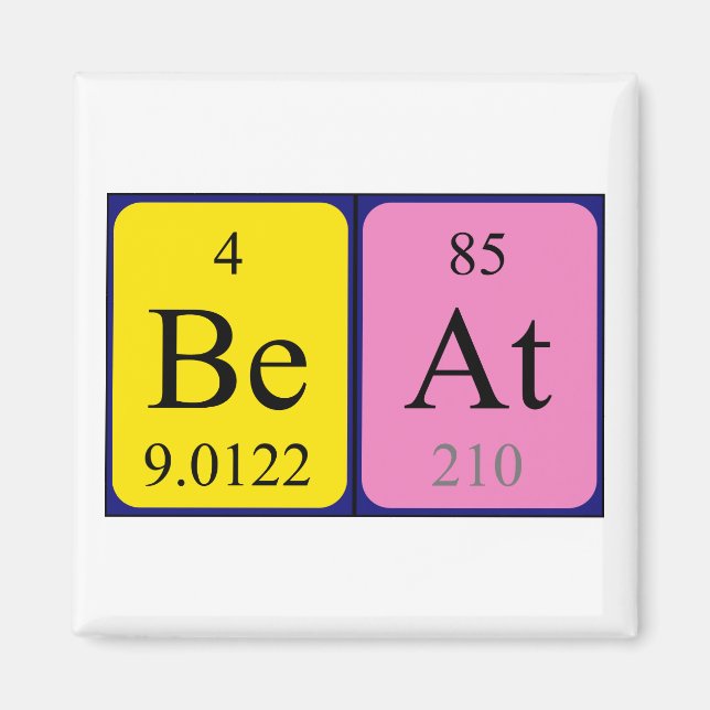 Beat periodic table name magnet (Front)