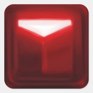 Beat Sabre Red Note Block Artsy Square Sticker