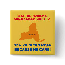 Beat The Pandemic 2” Square Button - New York