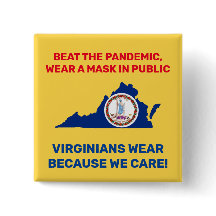 Beat The Pandemic 2” Square Button - Virginia