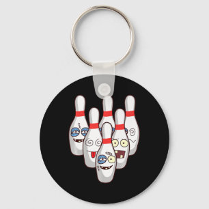 Beat Up Bowling Pins   Cute Duckpins Playing Tee G Key Ring