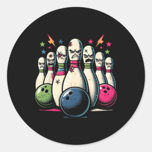 Beat Up Bowling Pins Shirt Funny Bowling League 1  Classic Round Sticker