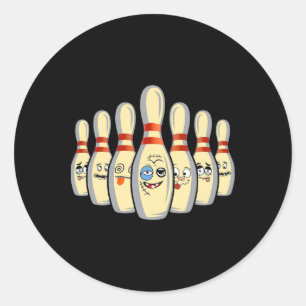 Beat Up Bowling Pins Shirt Funny Bowling League Classic Round Sticker