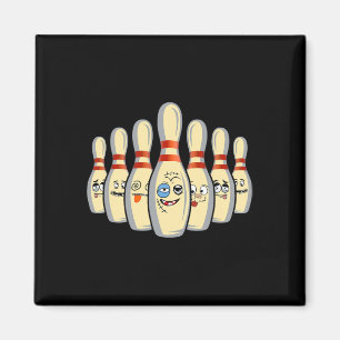 Beat Up Bowling Pins Shirt Funny Bowling League Magnet