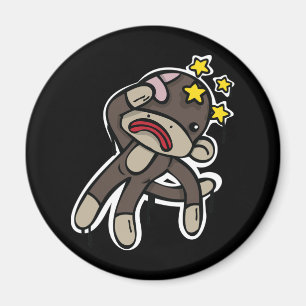 Beat up SOCK MONKEY Magnet