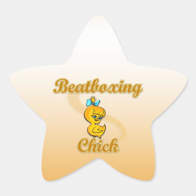 Beatboxing Chick Star Sticker (Front)