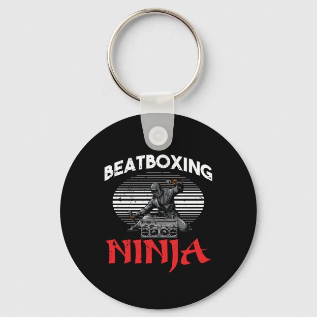 Beatboxing Ninja Beatboxer Rap Hiphop Music DJ Gif Key Ring (Front)