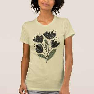 Beatiful Elegant Flower Design T-Shirt