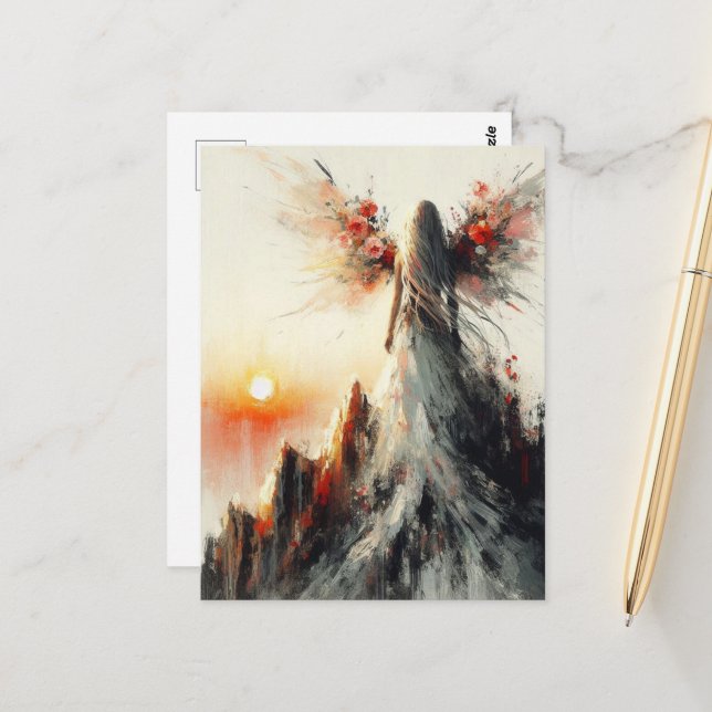 Beatiful Fairy on the mountain at Sunrise  Postcard (Front/Back In Situ)