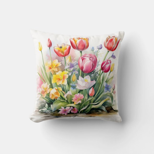 Beatiful Flower Cotton Cushion (Front)