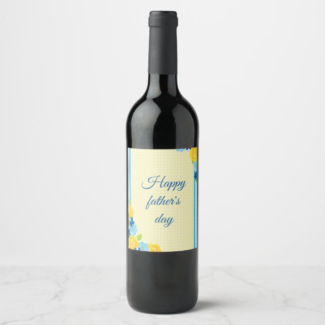 Beatiful Happy Father's day  Wine Label (Front)