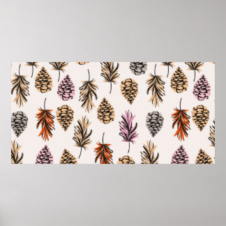 Beatiful vintage Seamless color autumn elements of Poster