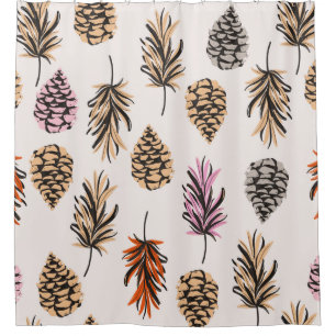 Beatiful vintage Seamless colour autumn elements o Shower Curtain
