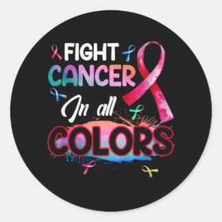 Beating Cancer Fighting Cancer Colours Cancer Awar Classic Round Sticker