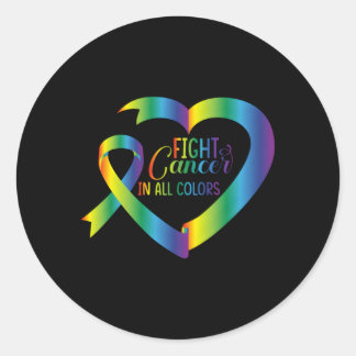 Beating Cancer Fighting Cancer Colours Cancer Awar Classic Round Sticker