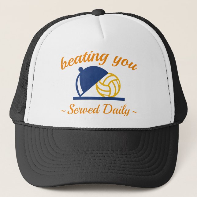 Beating You In Volleyball Trucker Hat (Front)