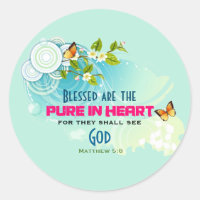 Beatitude Quote with Butterflies and Blossoms