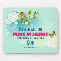 Beatitude Quote with Butterflies and Blossoms