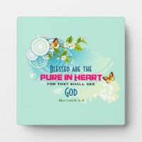 Beatitude Quote with Butterflies and Blossoms