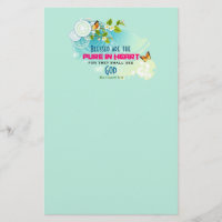 Beatitude Quote with Butterflies and Blossoms