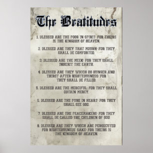 Beatitudes Gospel of Matthew Sermon on the Mount Poster