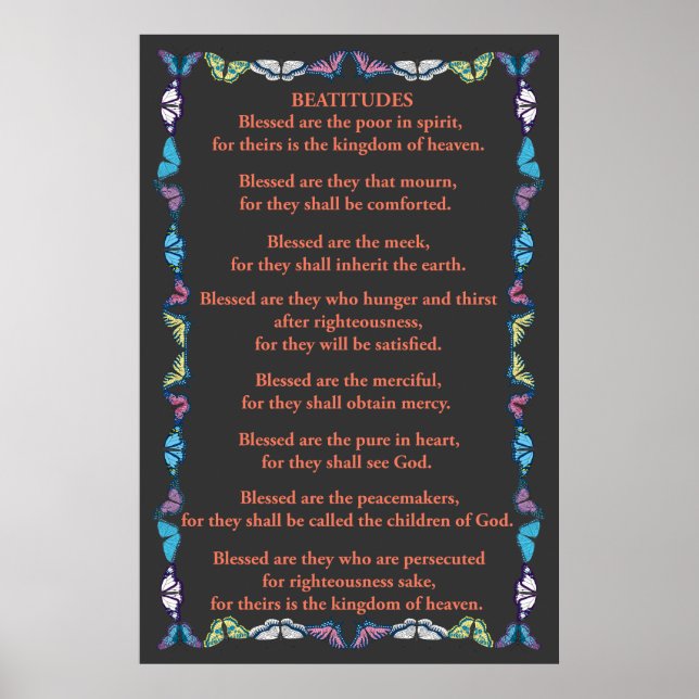Beatitudes in a Butterfly Frame Poster (Front)