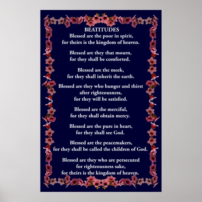 Beatitudes in a Tree Bell Frame Poster (Front)