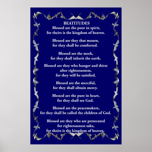 Beatitudes in Flying Seagull Border Poster (Front)