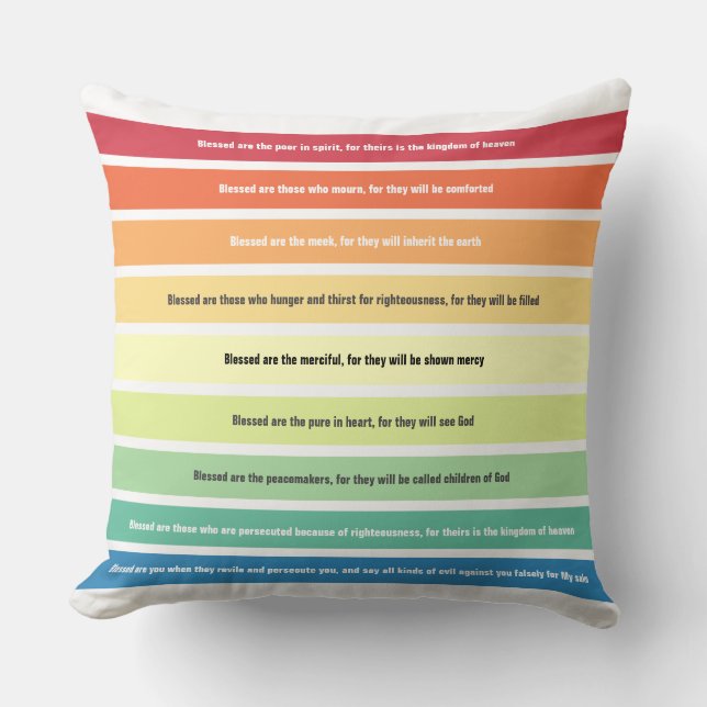 Beatitudes Palette Throw Pillow (Front)