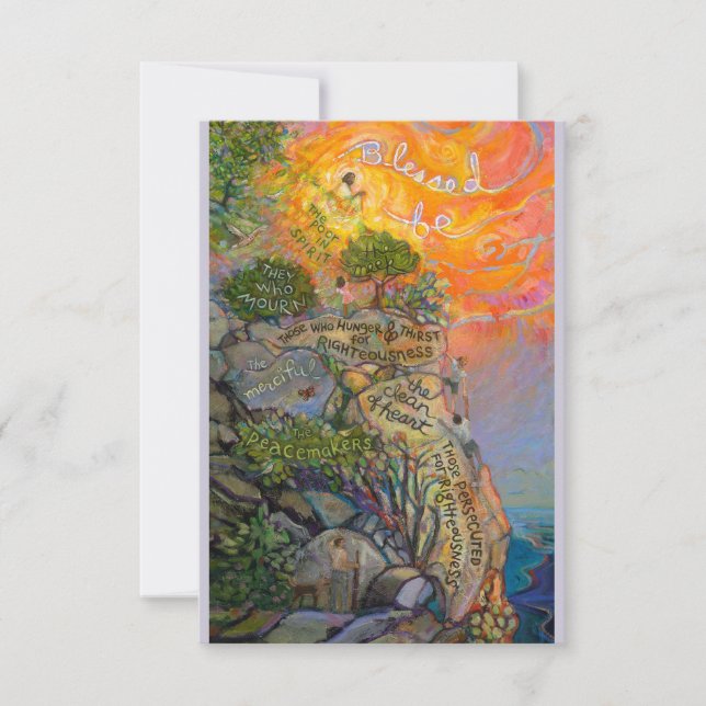 Beatitudes Prayer Card, Sermon on the Mount (Front)