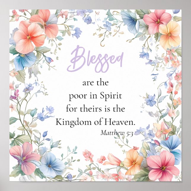 Beatitudes Series Blessed Poor in Spirit Print     (Front)