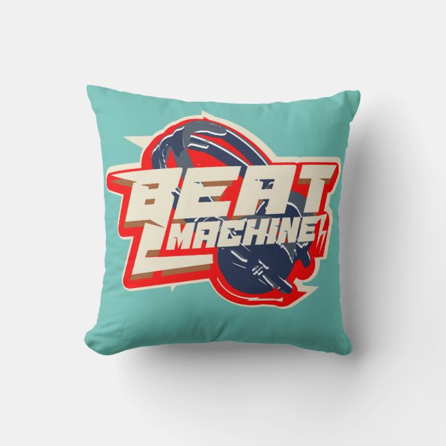 Beatmaker music machine bass headphones vintage T- Cushion (Front)