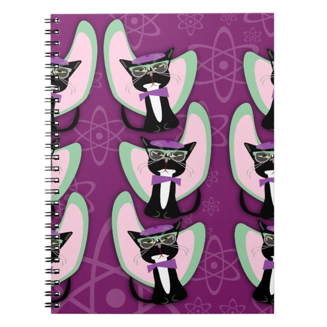 Beatnik Cats Spiral Notebook (Front)