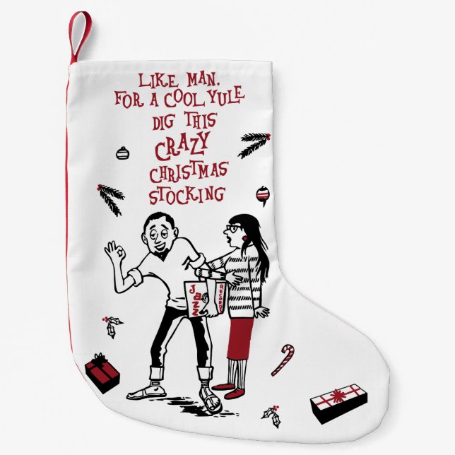 Beatnik Christmas Stocking Cool Yule (Front)