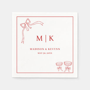 Beatrice Ribbon Red  Wedding Napkin