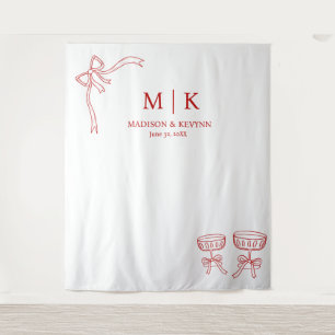 Beatrice Ribbon Red Wedding Tapestry