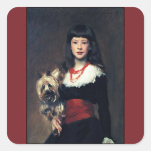 Beatrice Townsend w/Dog 1882 ~ Realism Square Sticker