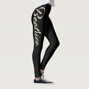 Beatrice white gold Handwriting trousers Leggings