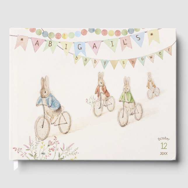 Beatrix Peter the Rabbit Baby Shower Guest Book (Front)