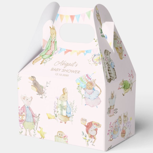 Beatrix Peter the Rabbit Woodland Baby Shower Favour Box (Front)