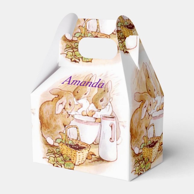 Beatrix Potter, Birthday, Easter Bunny, Custom Favour Box (Front Side)