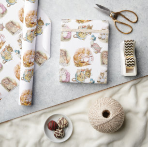 Beatrix Potter  Bunny Mouse Puddle Duck Squirrel Wrapping Paper