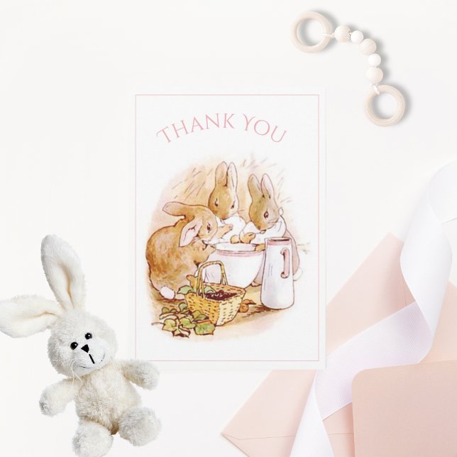 Beatrix Potter Bunny Rabbit Baby Shower Thank You Card (Creator Uploaded)