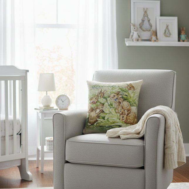 Beatrix Potter Bunny Throw Pillow (Creator Uploaded)