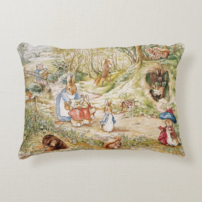 Beatrix Potter Cute Peter and Friends Decorative Cushion (Front)