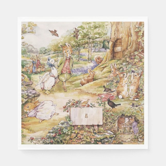 Beatrix Potter Cute Peter and Friends Napkin (Front)