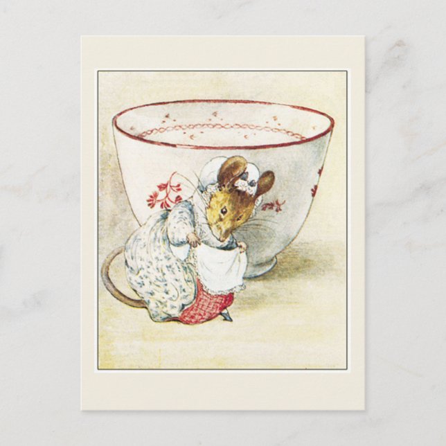 Beatrix Potter, Lady Mouse, Teacup Postcard (Front)