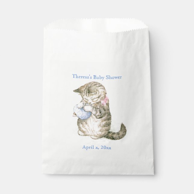 Beatrix Potter, Miss Moppet  Baby Shower, Favour Bags (Front)