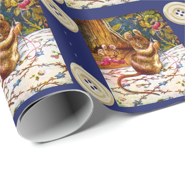 Beatrix potter mouse cute vintage sewing wrapping paper (Roll Corner)
